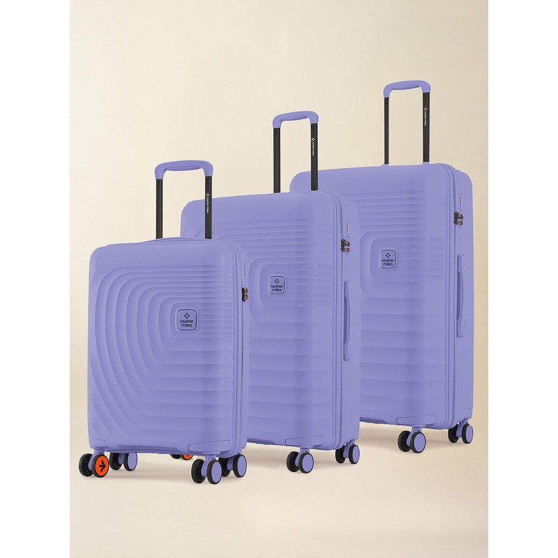 Nasher Miles Boston Polypropylene Small-Medium-Large Purple Trolley Bags (55-65-75 cm)