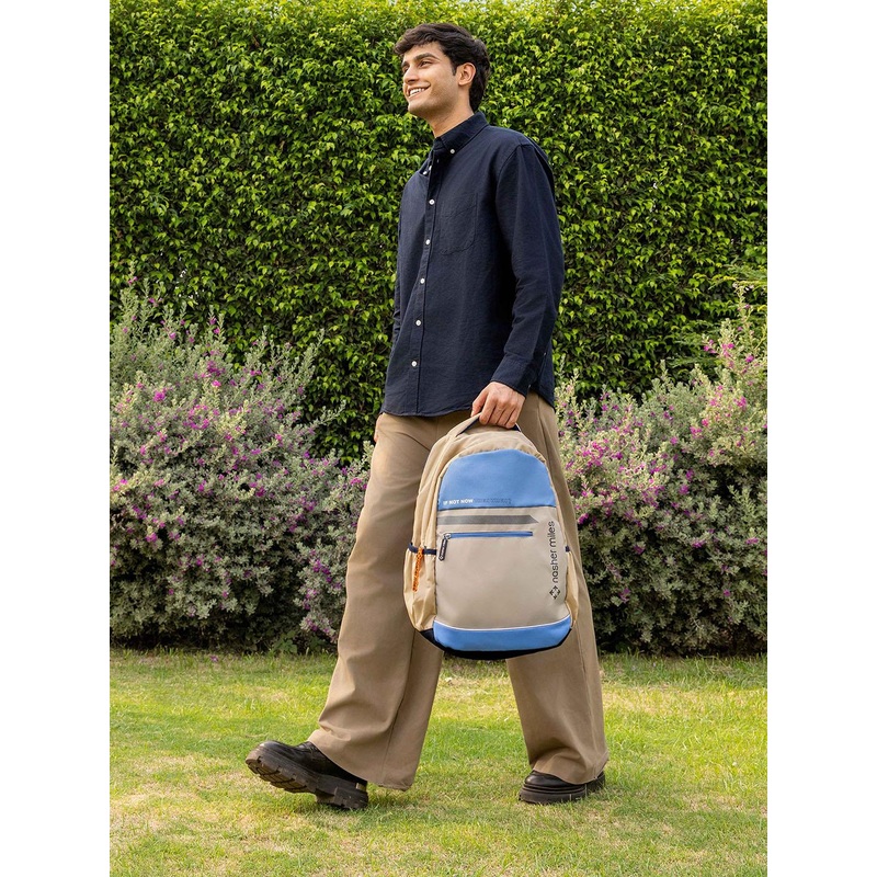 Nasher Miles History Laptop Backpack 31 Liters Polyester with Raincover (White)