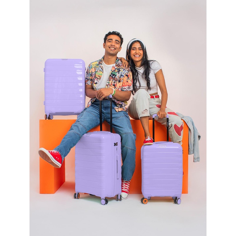 Nasher Miles Vienna Polypropylene Set of 3 S\u002FM\u002FL Purple Trolley Bags (55-65-75 cm)