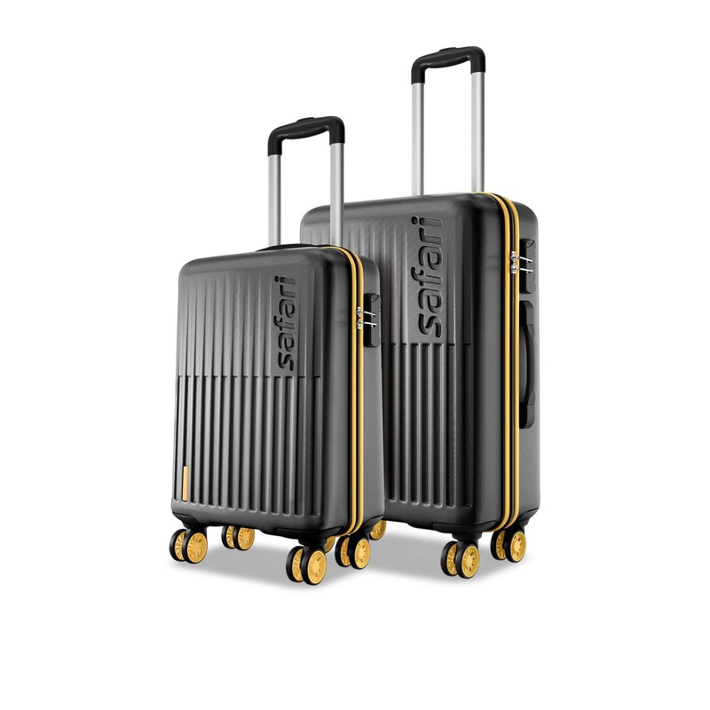 Safari Astra Neo Set Of 2 Textured Hard Sided 8 Wheels Trolley Bags