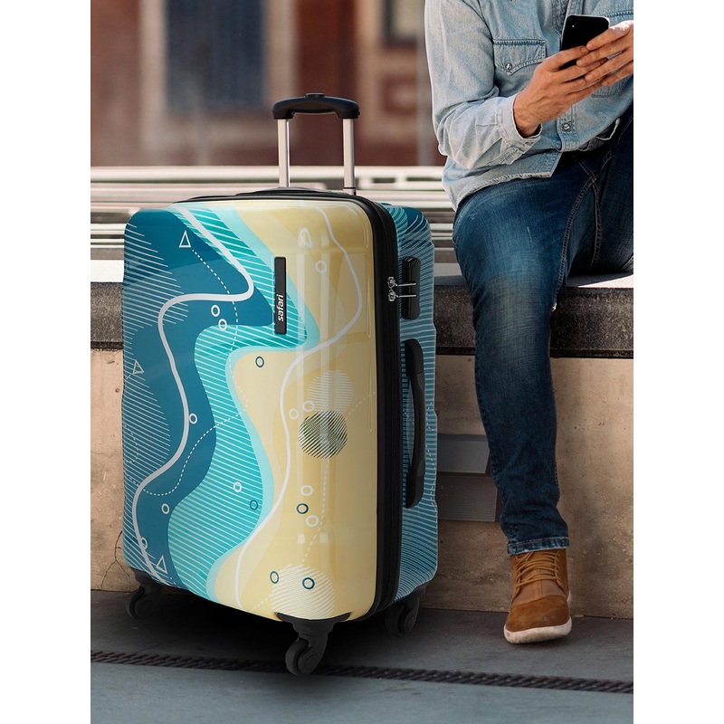 Safari Coastline Printed Poly Carbonate Large Hard Trolley Bag – 77 cm