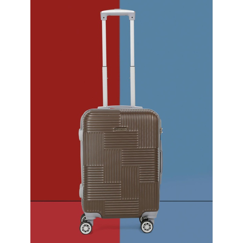 Teakwood Leathers Textured Hard-Sided 360-Degree Rotation Cabin Trolley Bag- 55 CM