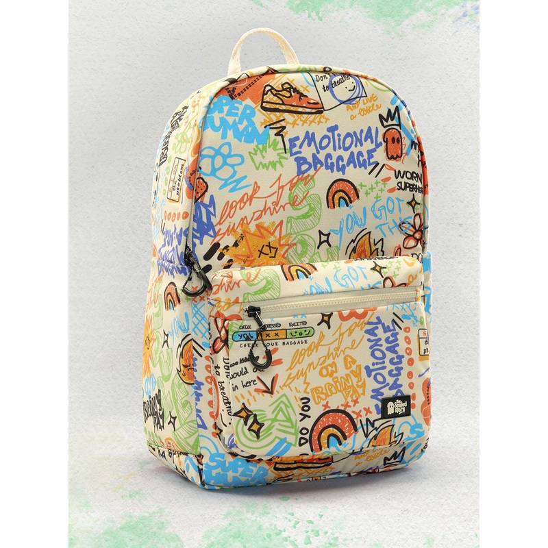 The Souled Store Men Graphic Printed Backpack