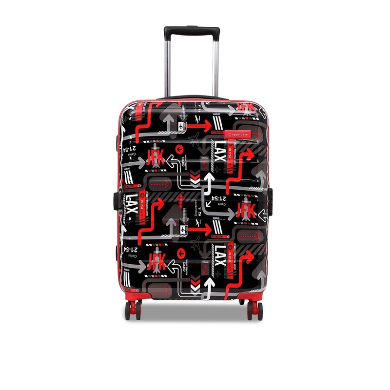 uppercase JFK Printed Hard-Sided Medium Trolley Suitcase