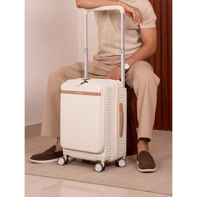 Assembly Premium Polycarbonate Cabin Trolley Bag – 20 inch – White – Rover Pro 45 L