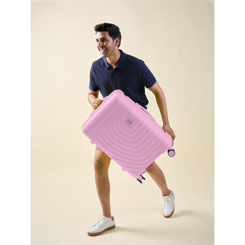 Nasher Miles Boston Polypropylene Medium Pink Trolley Bag – 24 Inch (65 cm)