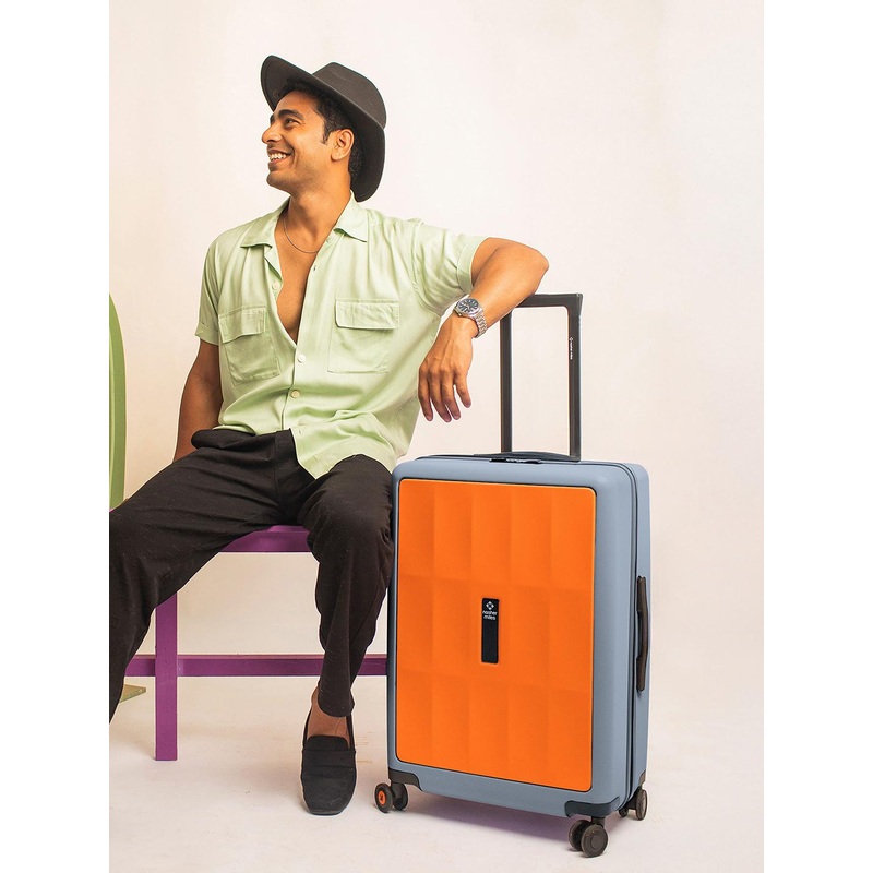 Nasher Miles Zanzibar Polycarbonate Large Orange Grey Trolley Bag – 28 Inch (75 cm)