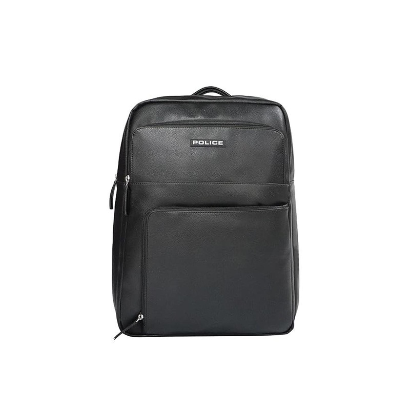 Police Unisex Brand Logo Printed PU Backpack