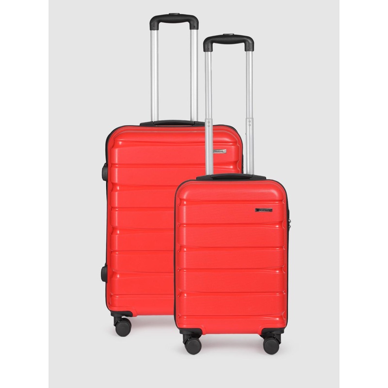 Teakwood Leathers India Set of 2 360-Degree Rotation Hard Sided Trolley Bag- 95L