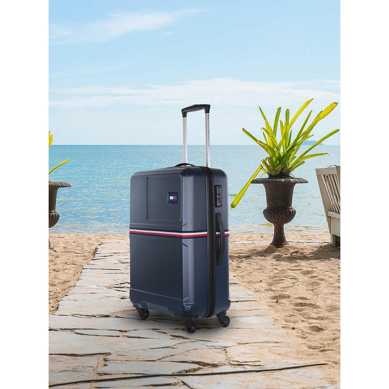 Tommy Hilfiger Hard 4 Wheels 360-Degree Rotation Medium Trolley Bag