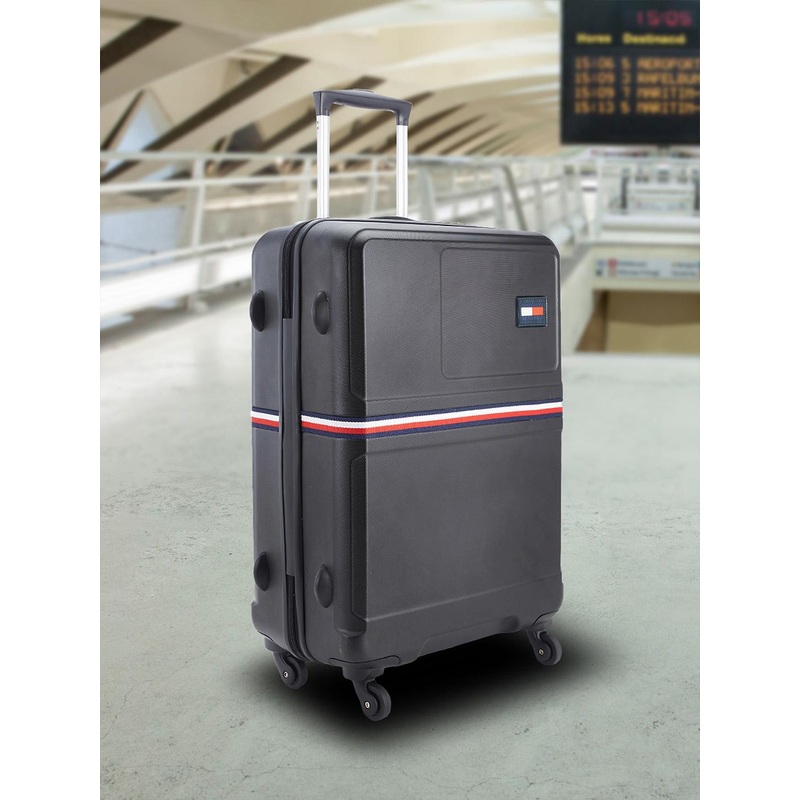 Tommy Hilfiger Solid Hard 4 Wheels 360-Degree Rotation Medium Trolley Bag