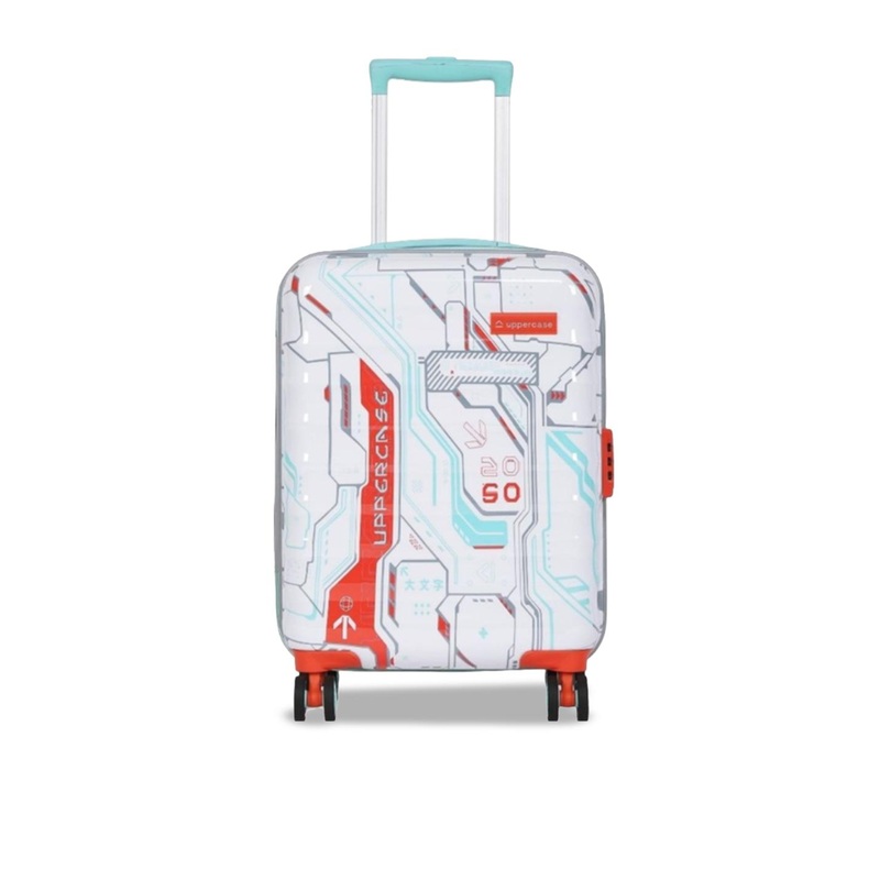 uppercase Cyber Punk Printed Hard Sided Small Trolley Bag