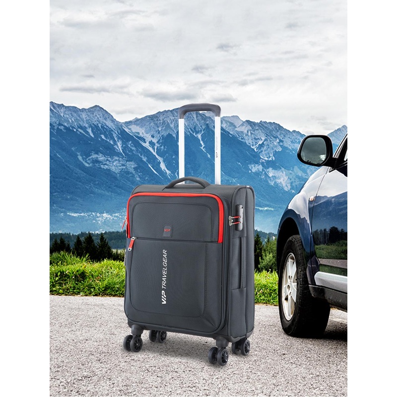 VIP SUPREMA 8W Minimal Brand Logo Printed Soft-Sided Large Trolley Suitcase