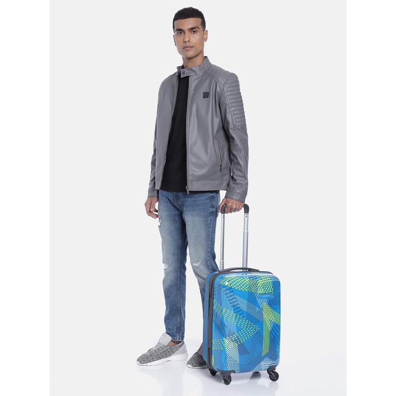 Aristocrat Printed Dual Edge 360 Cabin Trolley Suitcase – 55 cm