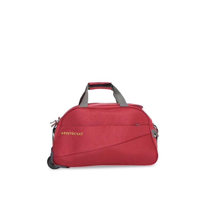 Aristocrat Rookie Unisex Red Solid Medium Duffel Trolley Bag
