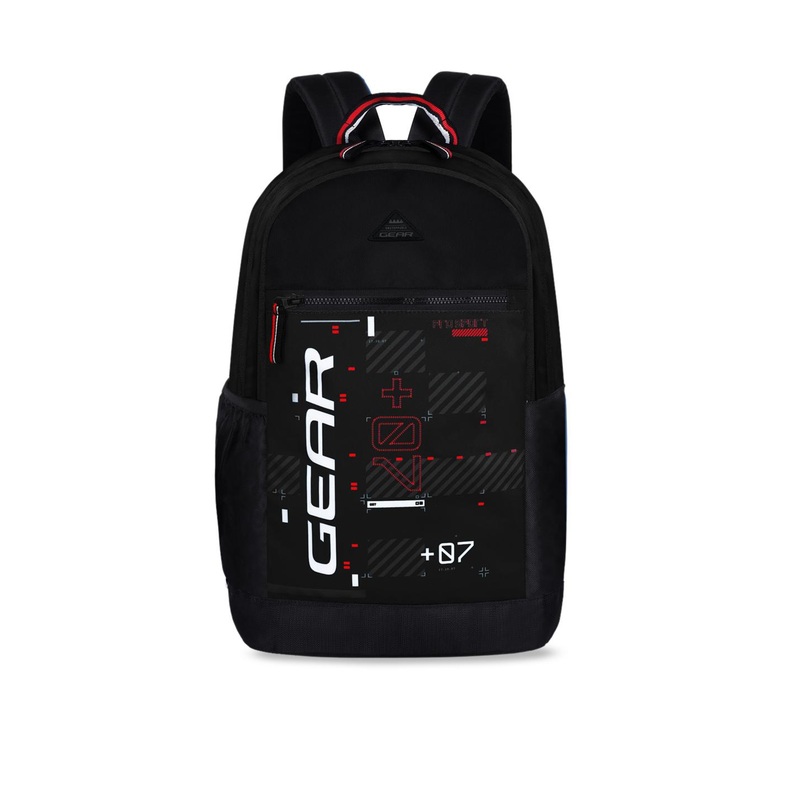 Gear Unisex Black & Red Graphic Backpack