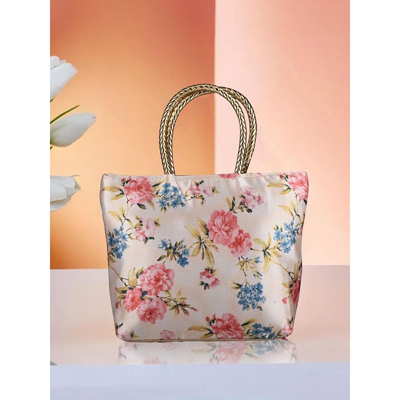 Kuber Industries Unisex Floral Structured Tote Bag