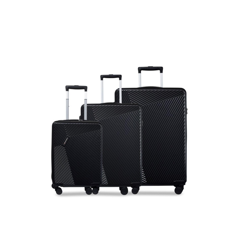 SWISS MILITARY Set Of 3 Textured Water-Resistant Hard-Sided Trolley Bags