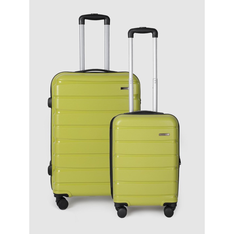 Teakwood Leathers India Set of 2 360 Degree Rotation Hard-Sided Trolley Bags 57L