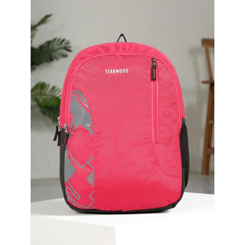 Teakwood Leathers Men Brand Logo Printed Backpack