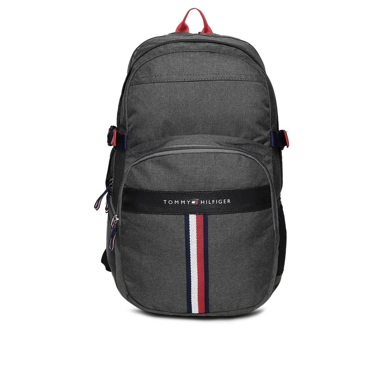 Tommy Hilfiger Unisex Charcoal Grey Solid Backpack