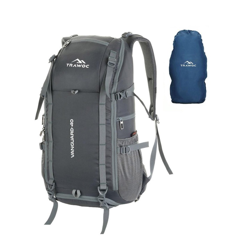 TRAWOC VANGUARD Solid 40L Travel Backpack with Shoe Compartment & Rain Cover
