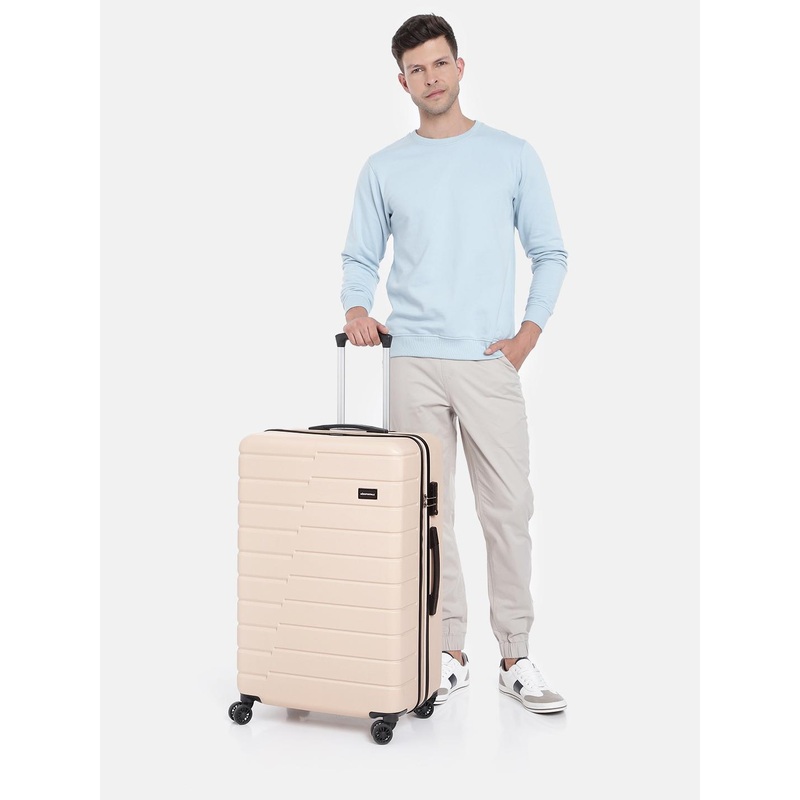 Aeropostale Unisex Textured Hard Shell Large-Sized Trolley Suitcase