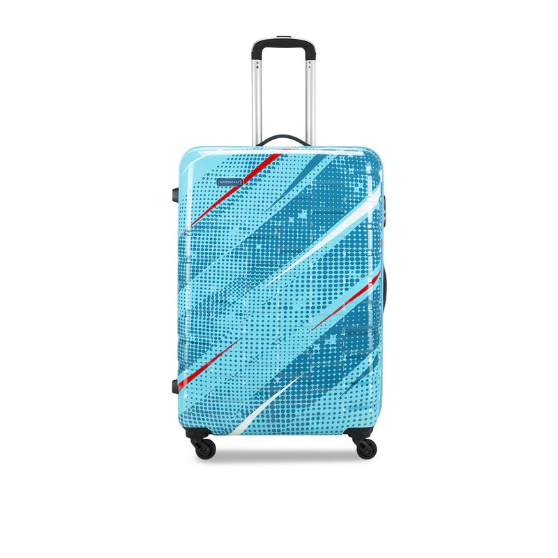 Aristocrat Radiance Blue Large Hard Luggage 75cm Check-in Trolley Bag with Smooth 4-Wheel