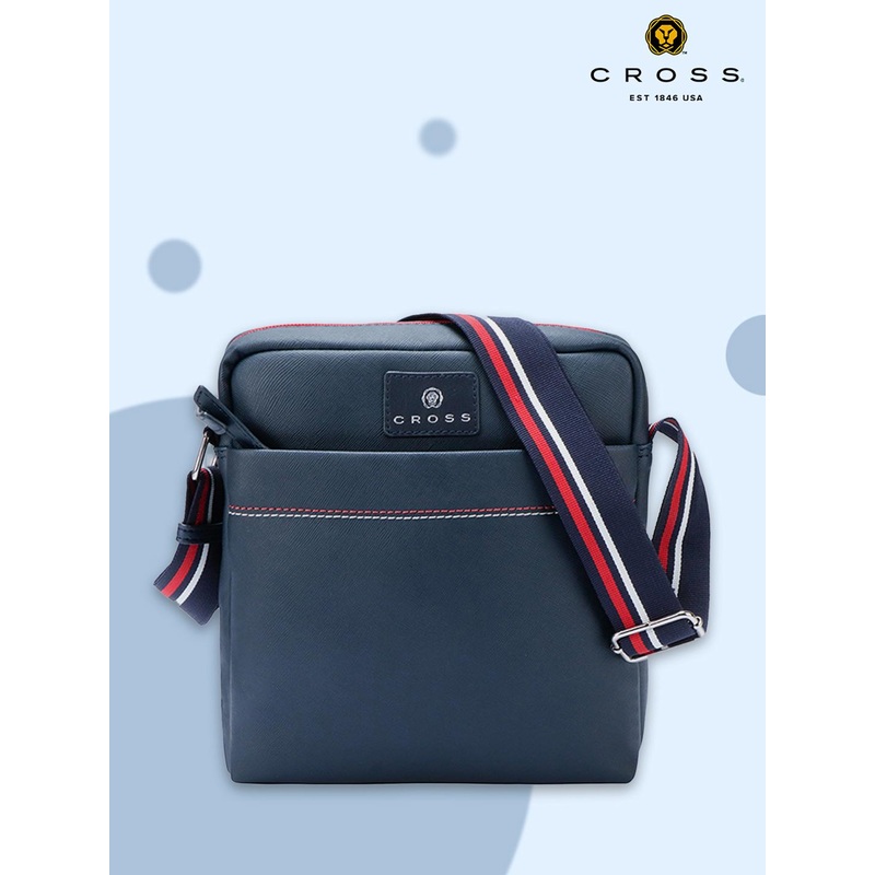 Cross Leather Structured Crossbody Bag