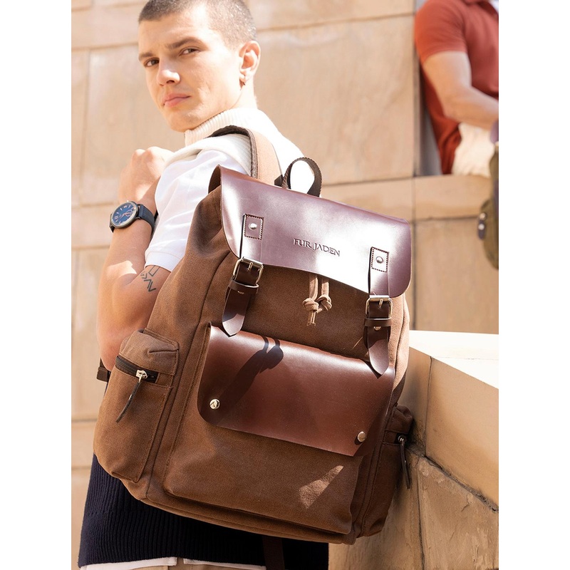 FUR JADEN Unisex Colourblocked Non-Padded Backpack