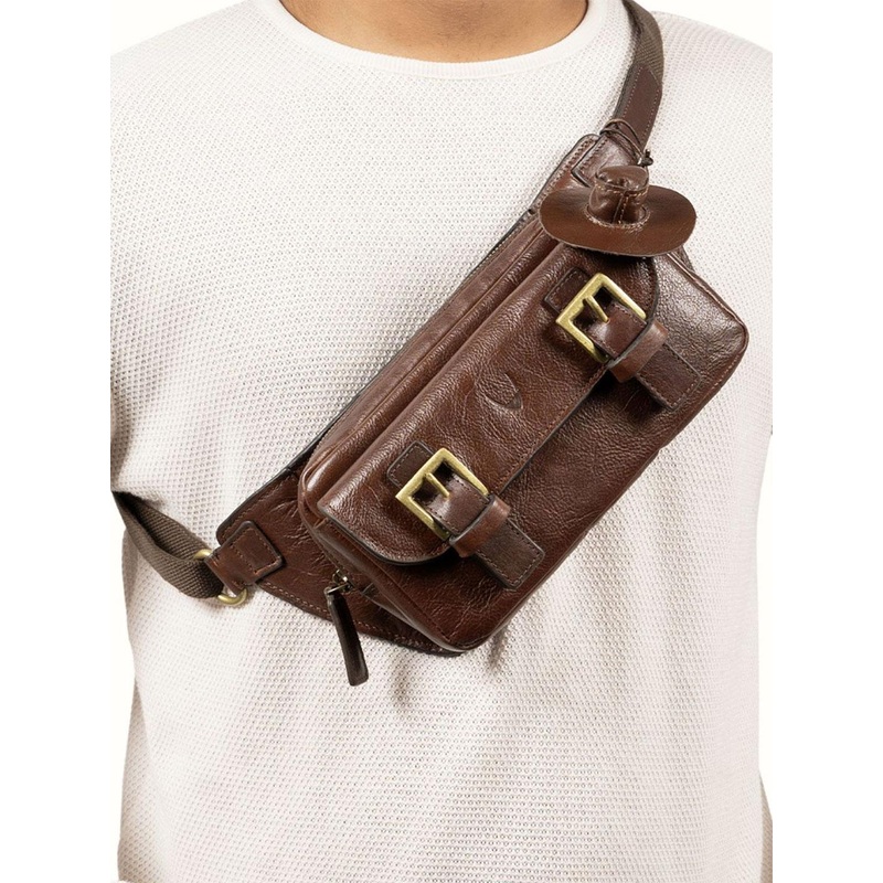 Hidesign Men Solid Crossbody Messenger Bag