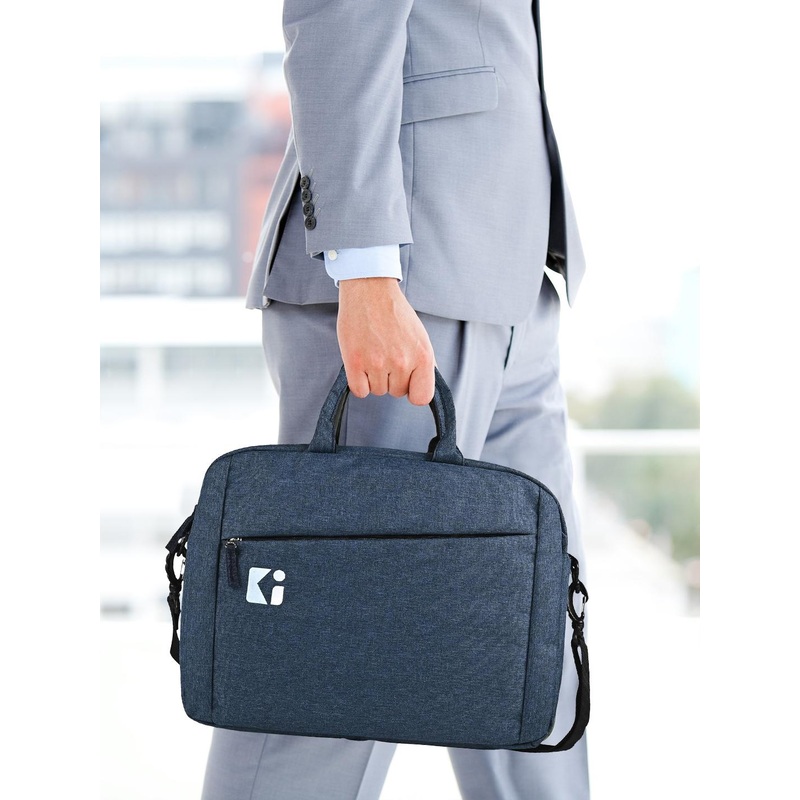 Kuber Industries Solid Adjustable Strap Zipper Compartment Padded Laptop Sleeve