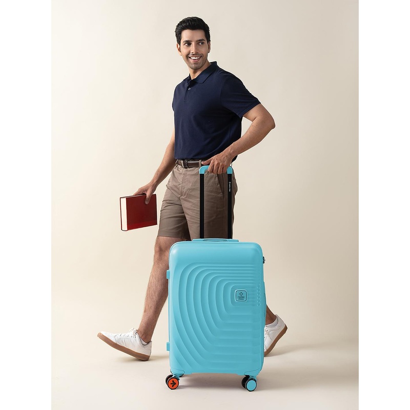 Nasher Miles Boston Polypropylene Medium Teal Trolley Bag – 24 Inch (65 cm)