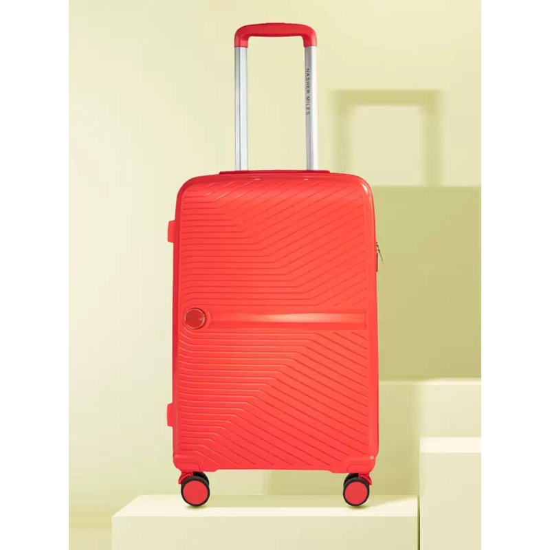 Nasher Miles Red Textured Hard-Sided Large Trolley Bag