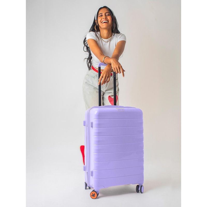 Nasher Miles Vienna Polypropylene Medium Purple Trolley Bag – 24 Inch (65 cm)