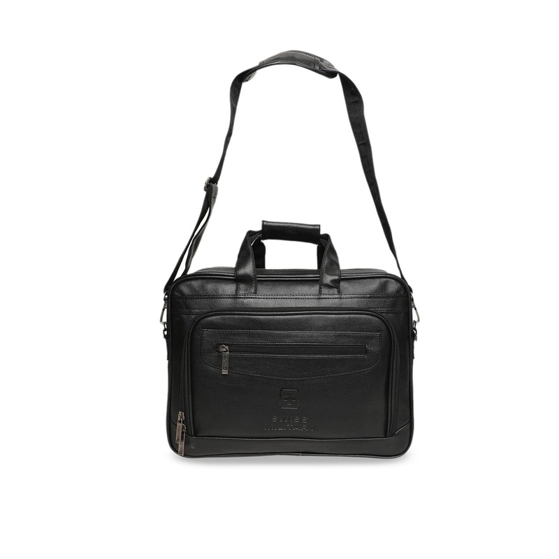 SWISS MILITARY Unisex Black Solid Laptop Bag