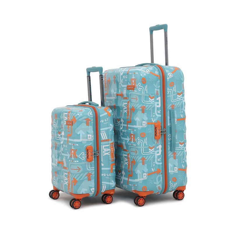 uppercase JFK Unisex Set Of 2 Printed Hard-Sided Trolley Bags