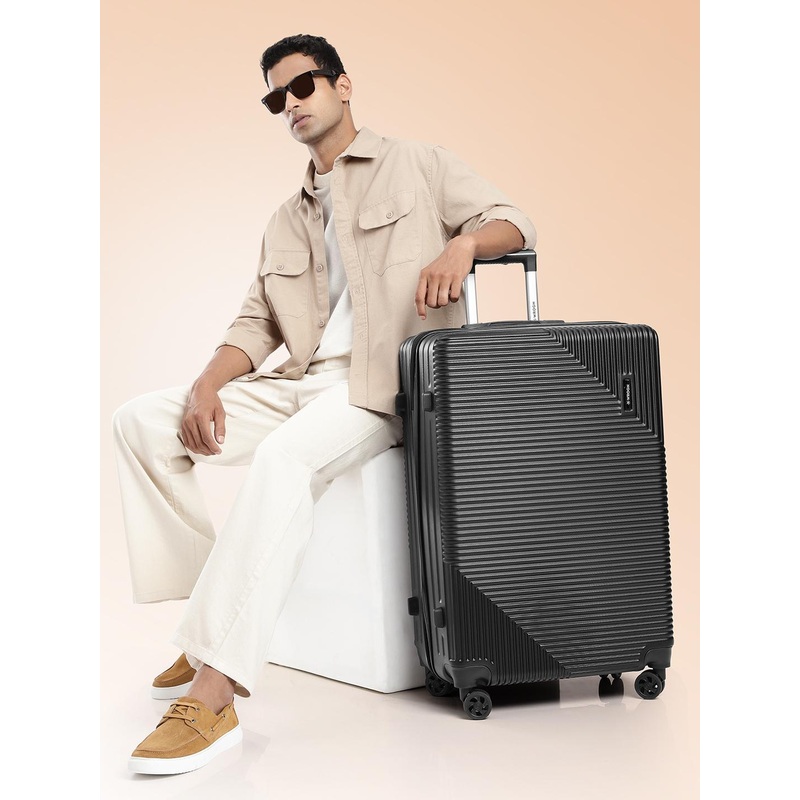WROGN Textured Hard-Sided Large Trolley Suitcase 80 L