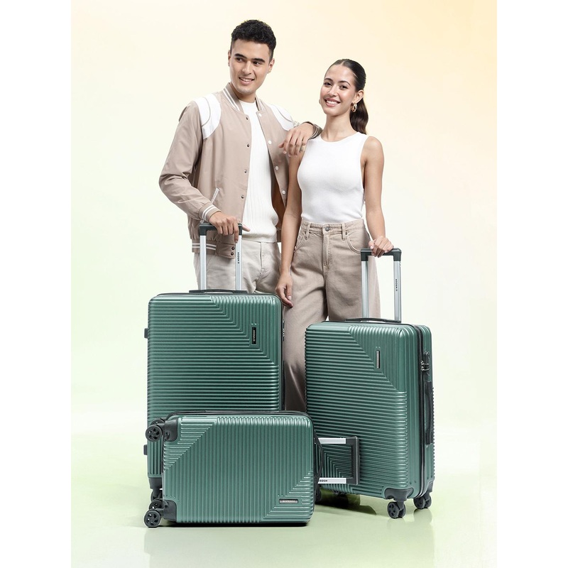 WROGN Unisex Set of 3 Hard Sided Trolley Suitcases – Cabin, Medium & Large