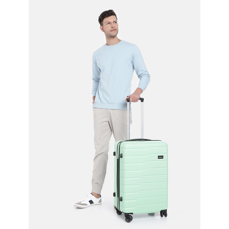 Aeropostale Textured Hard-Sided Medium Trolley Suitcase
