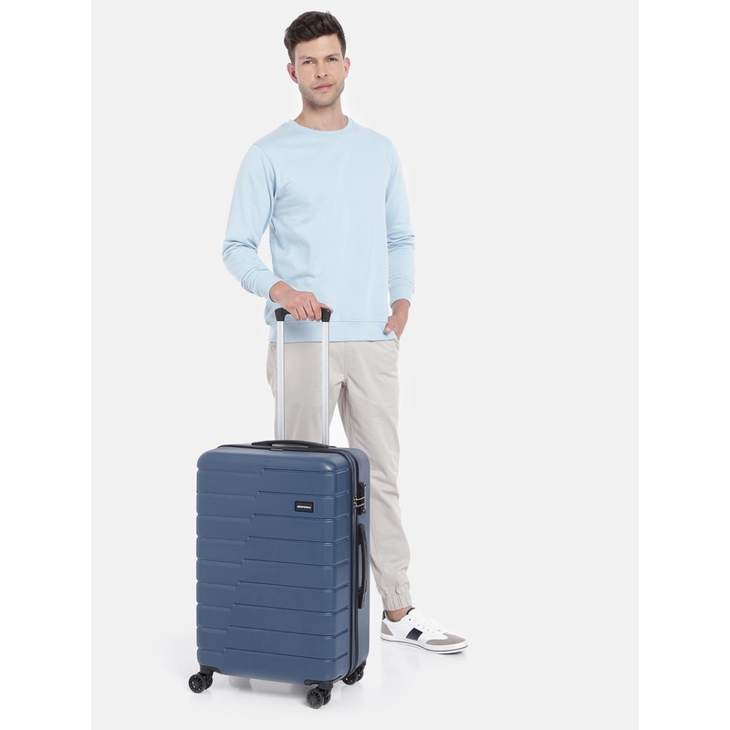 Aeropostale Unisex Textured Hard Shell Medium-Sized Trolley Suitcase
