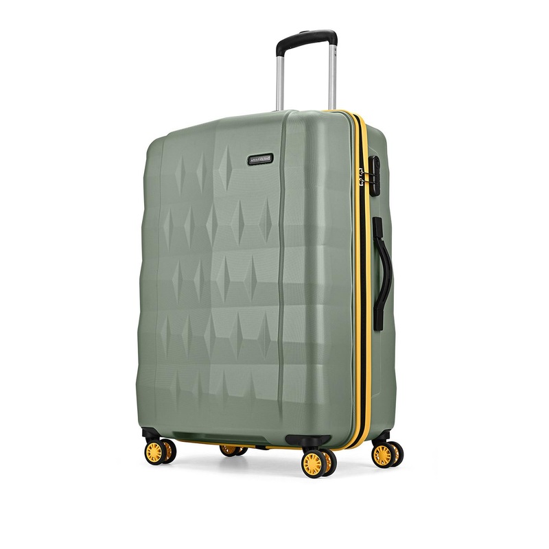 Aristocrat Comet Green Large Hard Luggage 76cm Check-in Trolley Bag with Smooth 8-Wheel