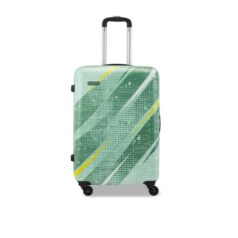 Aristocrat Radiance Green Medium Hard Luggage 65cm Check-in Trolley Bag with 4-Wheel