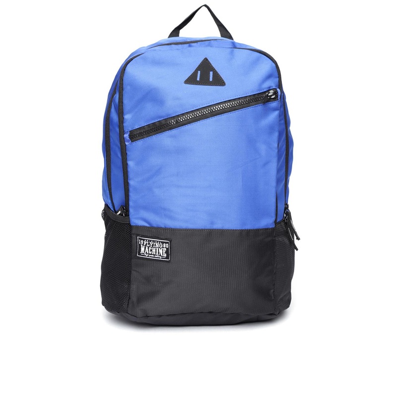 Flying Machine Men Blue & Black Colourblocked Backpack