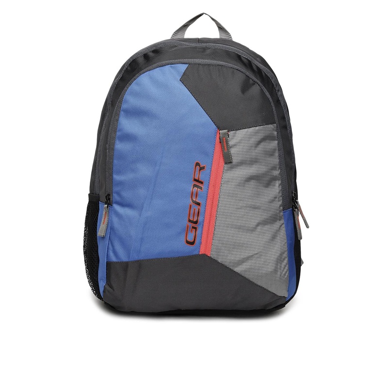 Gear Unisex Blue & Grey Colourblocked Backpack