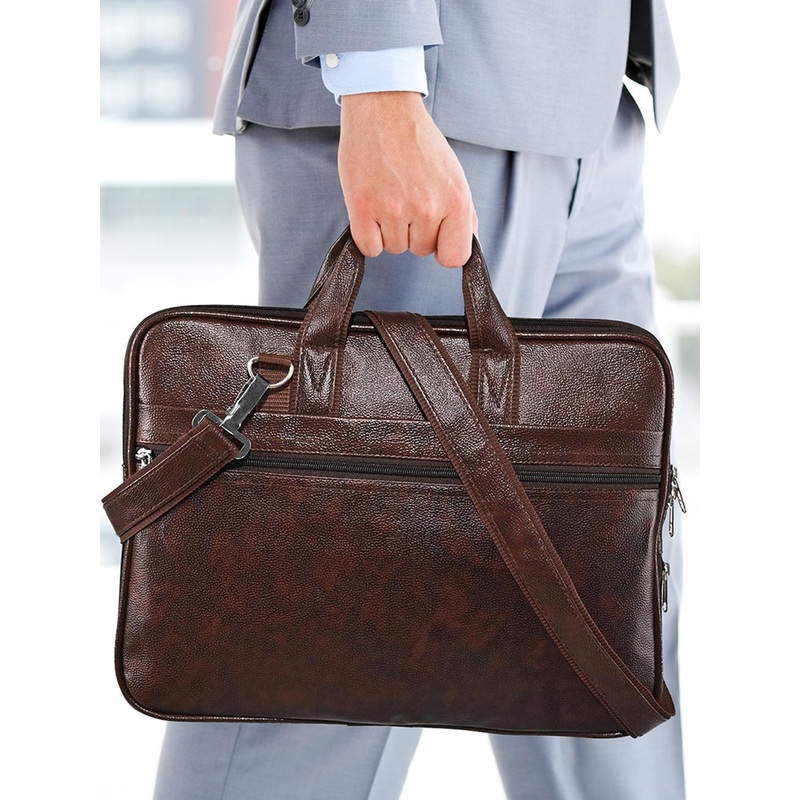 Kuber Industries Unisex Leather Laptop Bag