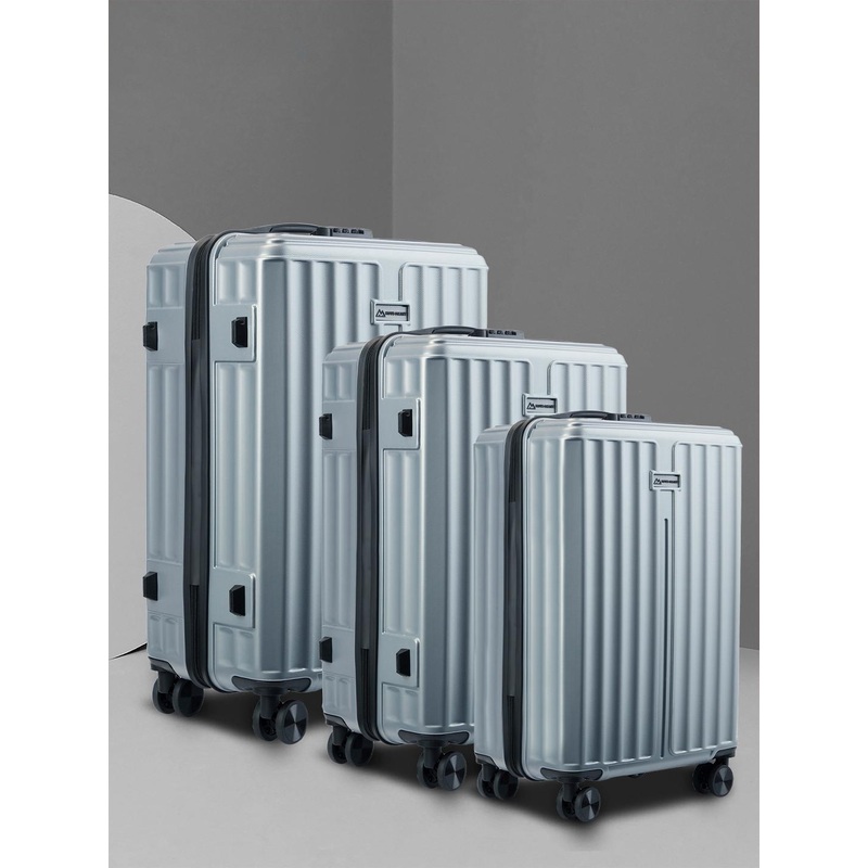 MOVE-MEANT Set Of 3 8 Wheel Hard Small, Medium & Large Trolley Suitcase