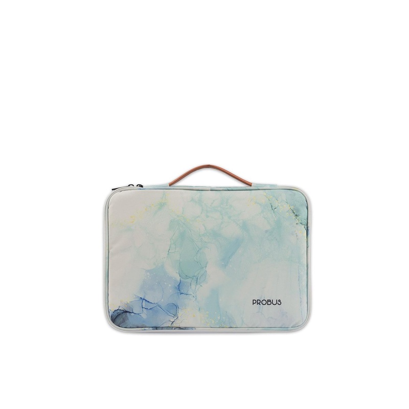 PROBUS Unisex White & Green Printed Laptop Sleeve