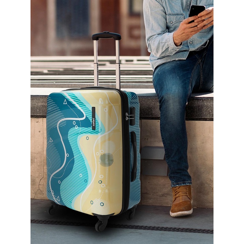 Safari Coastline Printed Poly Carbonate Medium Hard Trolley Bag – 65 cm