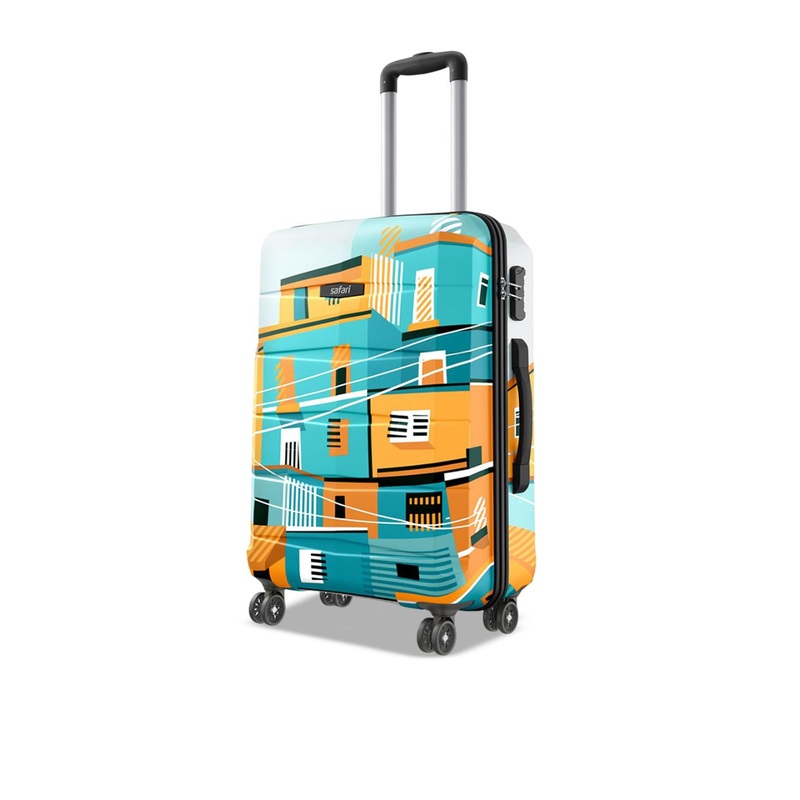 Safari Oasis Neo Printed 8 Wheel Hard Medium Trolley Suitcase